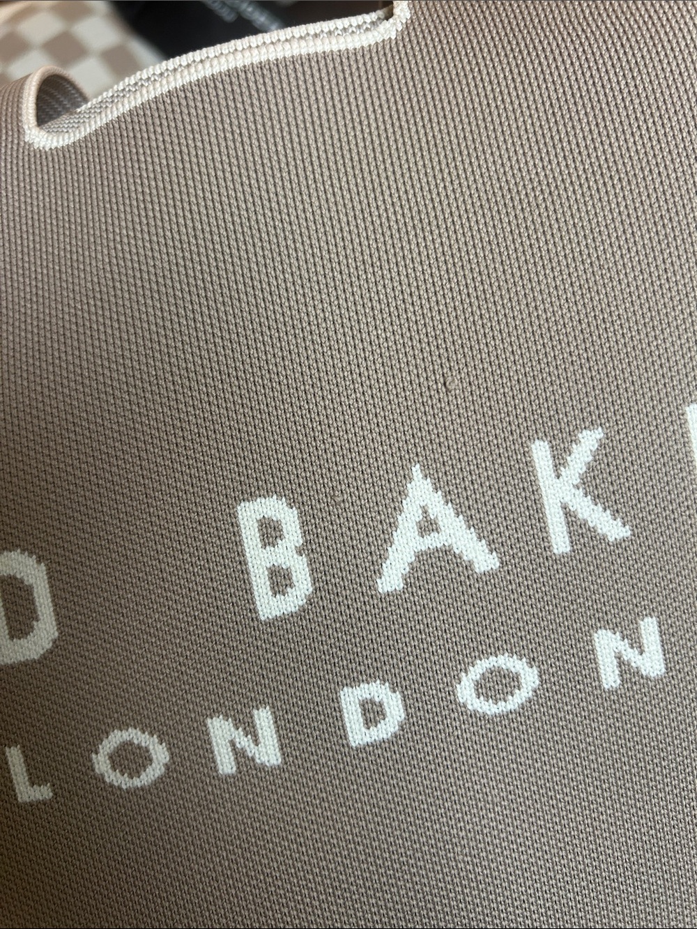 Ted Baker Neutral Taupe Canvas Shopper Tote with White Logo - Picture 7 of 11